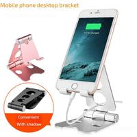 Mobile Phone Holder Generic Black Adjustable Phone Holder Tablet Stand Folding Bracket Resistant To Falling Aluminum Alloy