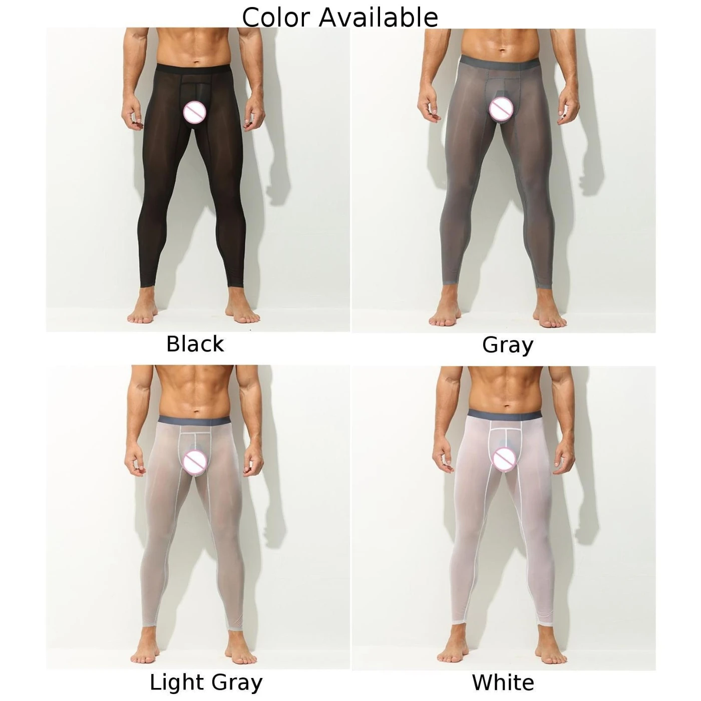 رجل طماق ضيق رقيقة تمتد الحرير الجليد مثير شفافة الرياضة السروال طماق للرجال الرجال الشتاء السراويل