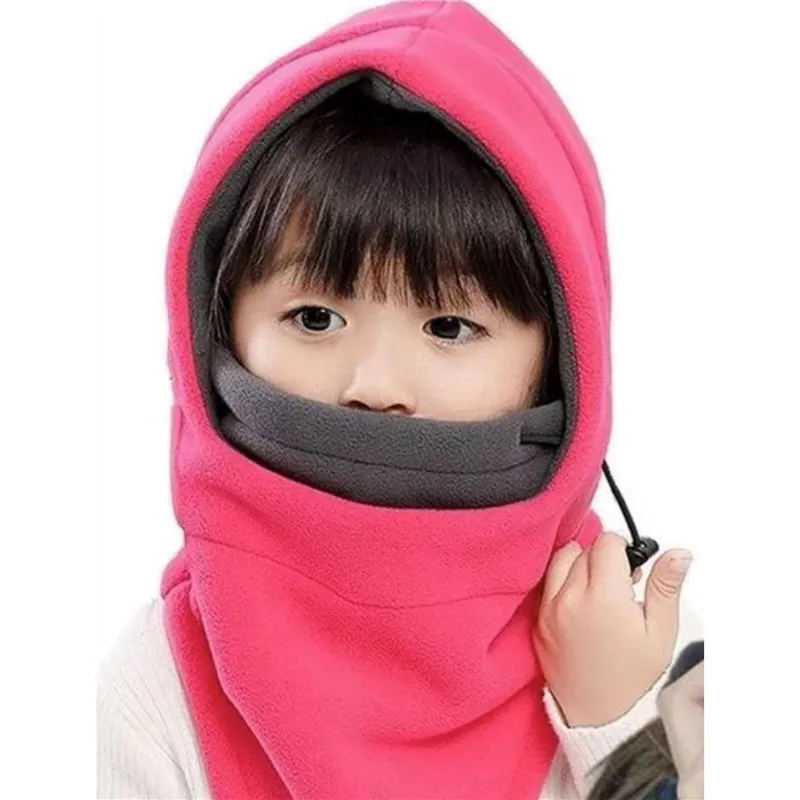 Masked Hat Winter Outdoor Upgrade Double-sided Plush Thickened Cute Children Windproof Warmth Scarf Mask Face Protection Hats