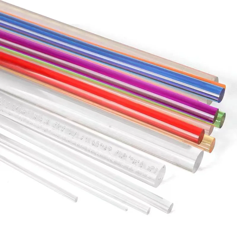 ضوء Duide قضيب قطر 2/3/4/5/6/8/10/12/15/18/20/22/25/30/35/40/45/50/60 مللي متر PMMA شفاف الصلبة شريط مستدير طول 200-500 مللي متر #6