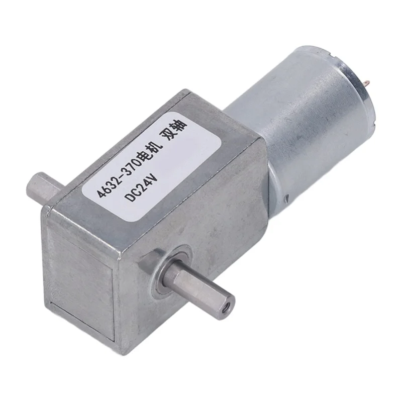 Gear Motor DC 24V Dual Shaft Speed Reduction Self Locking Turbine WormGeared Motor 210RPM