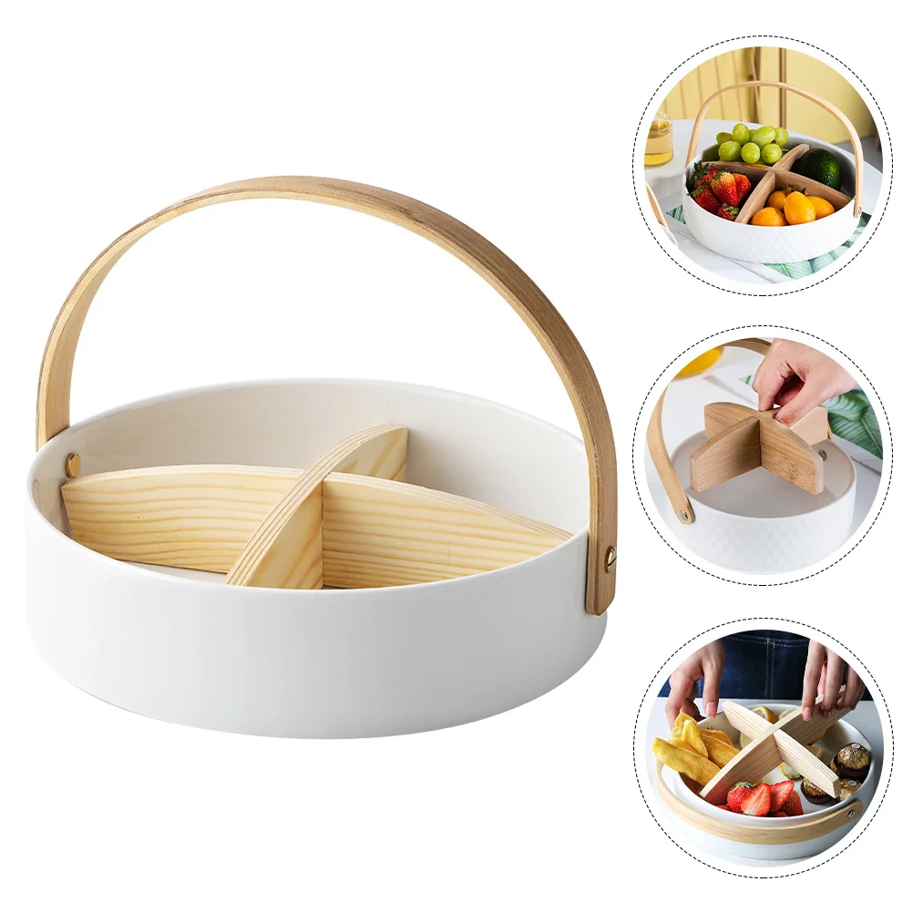 

1Pcs Dry Fruit Storage Tray White Creative Snack Holder Food Plate Compartments Dish for Home Candy Box Nuts Storage Container