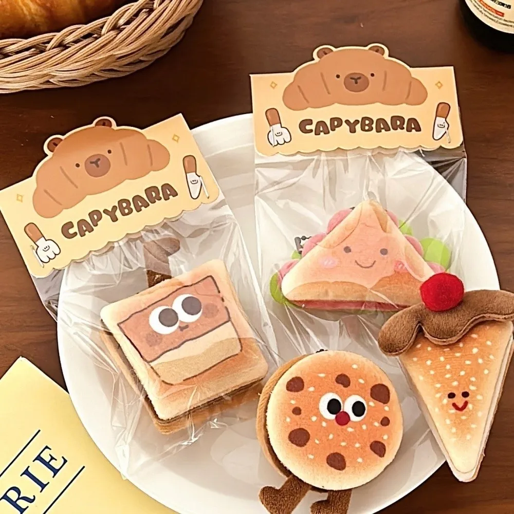 New Plush Funny Food Doll Dessert Cartoon Bread Charm Doll Keychain Cute Kawaii Backpack Girl