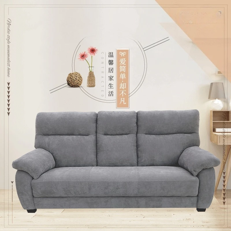 Nordic fabric small apartment sofa apartment rental room living room double triple fabric sofa