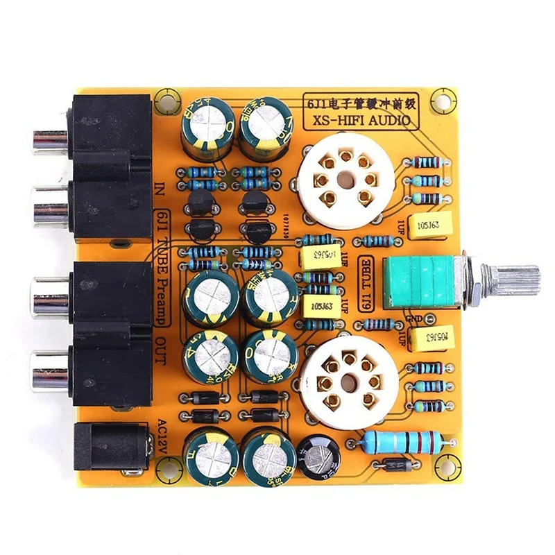 6J1 Tube Amplifiers Board, Pre-Amp Amplifier Audio Board Tube Audio Amplifier Hifi Channel Class A Volume Control