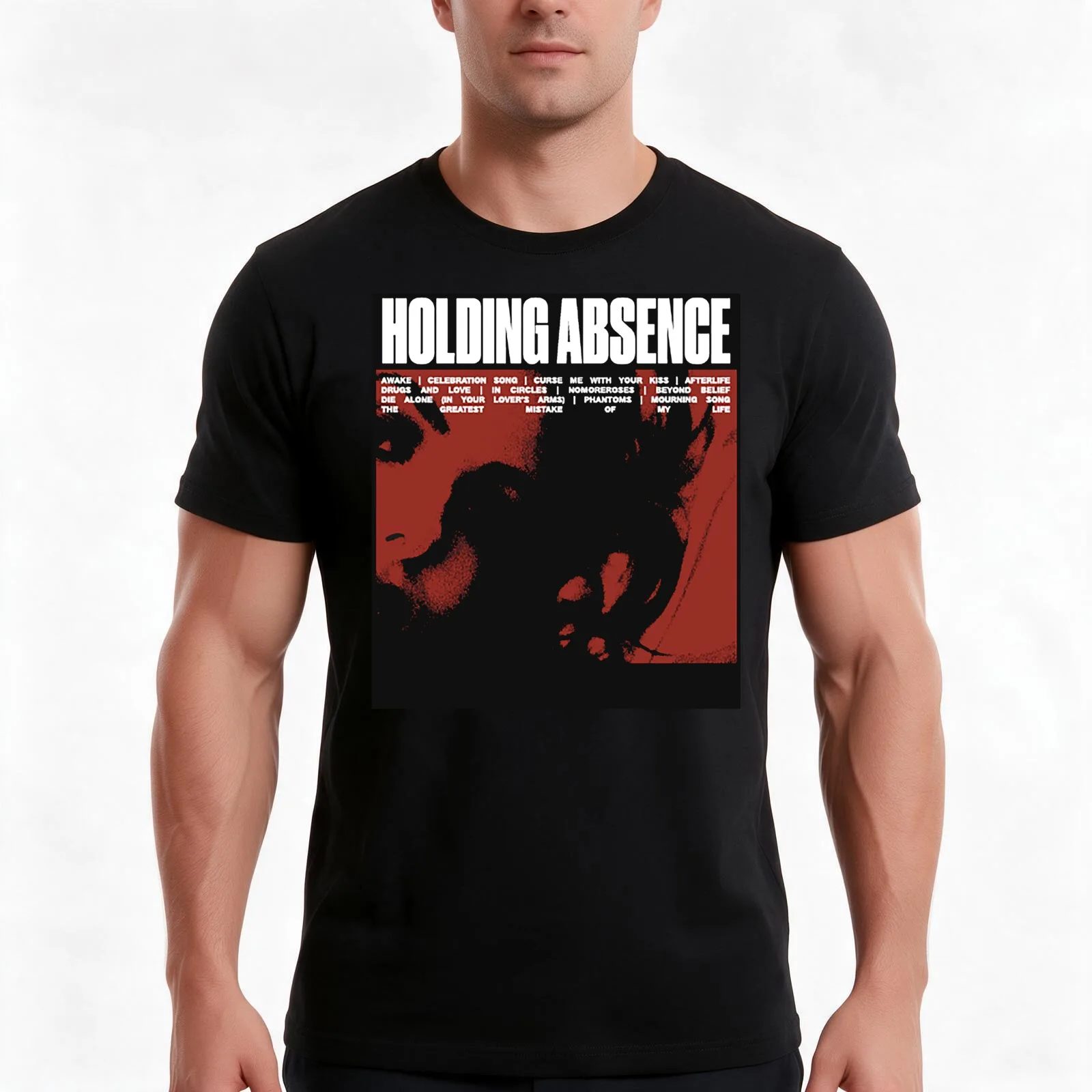 Holding Absence T-Shirt, Summer Casual Cotton Tee, Oversized Streetwear Tops, Vintage Graphic Print, Loose Fit Short Sleeve