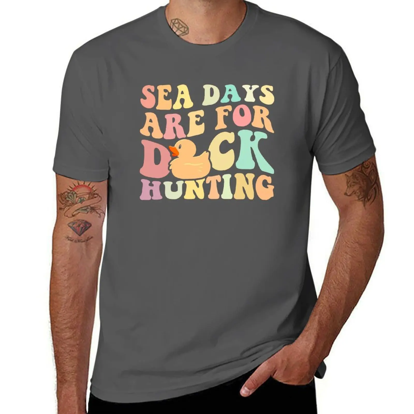 

Hunting Days Cruise For Duck Cruising Duck Sea Are Rubber T-Shirt Soft Lightweight Cotton T-Shirt
