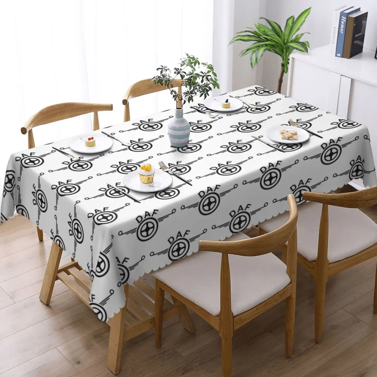Daf Truck Logo Vector Design Customized Rectangular Tablecloth Oilproof Table Cover for Dining Events Table Cloth