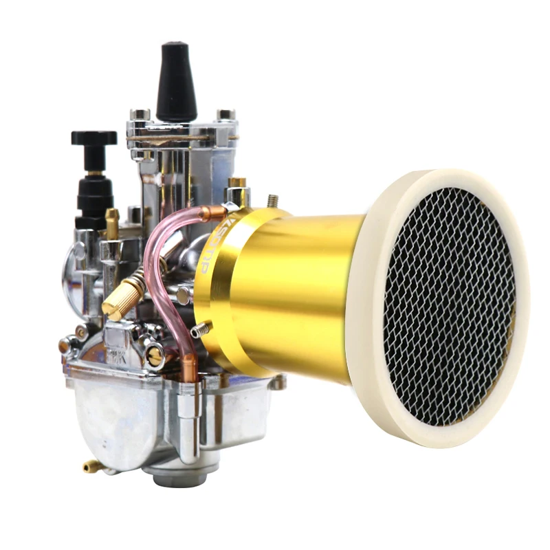 ZSDTRP 50/55mm Carburetor Velocity Stack Air Funnel Trumpet Air Filter Cup With Net For PWK 21-30mm PE 28 30 TM VM 21-30 32-34mm