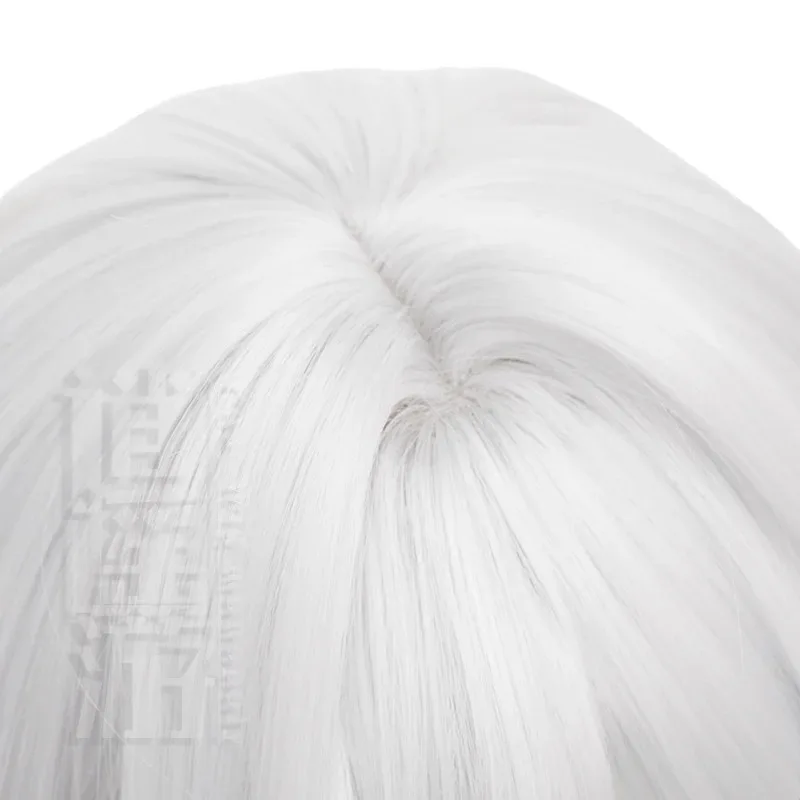 أنيمي فريرين كوس شعر مستعار 75-80 سنتيمتر الفضة الأبيض الشعر الطويل مقاومة للحرارة الاصطناعية الشعر هالوين حفلة تأثيري الباروكات + غطاء شعر مستعار