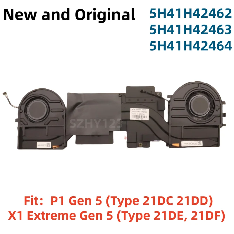 

New Original CPU Cooling Fan Heatsink Cooler Radiator For Lenovo ThinkPad X1 Extreme Gen 5 P1 Gen 5 Laptop 5H41H42462 5H41H42463