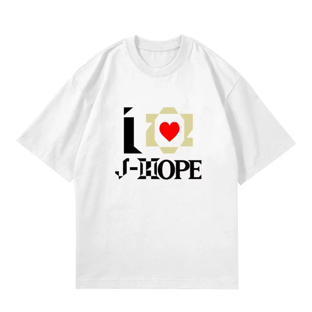 

Y2K The HOPE ON THE STAGE Letter Printed Cotton Top for Women Men in Summer Casual Kpop O-Neck Short-Sleeved Oversized Clothing