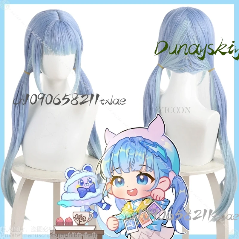 

Nanafey Косплей Новая аниме-игра Honkai: Nexus Anima Костюм Синие длинные двойные хвостики Парики Kawaii Jirai Kei Голова для девочек Хэллоуин