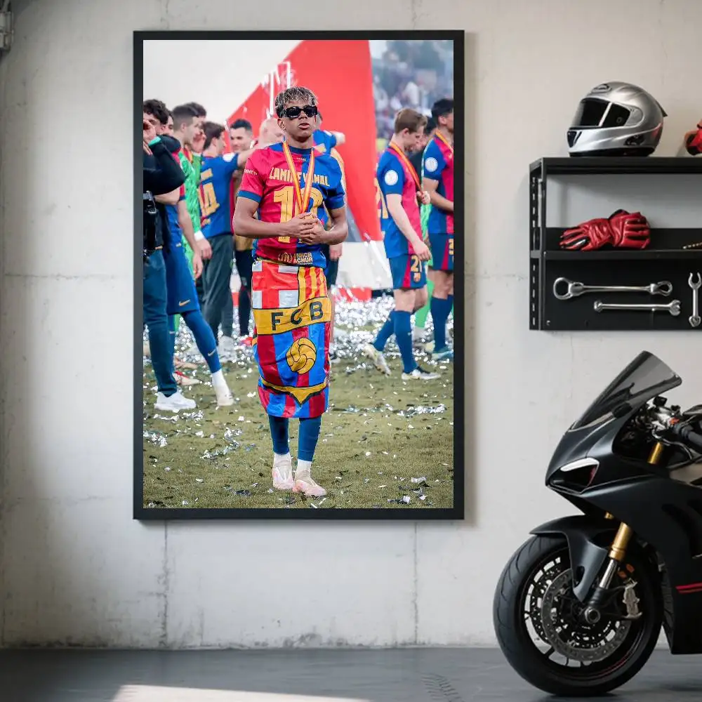 1 Stück FC Barcelona gewinnt den Titel Poster, selbstklebender, wasserfester Papieraufkleber, Wanddekoration für Kaffeehaus, Bar, Zimmer – Detail 4
