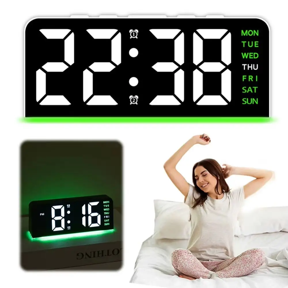Large Display Digital Alarm Clock 4 Levels Brightness Dual Alarms LED Digital Alarm Clock Large Number Display