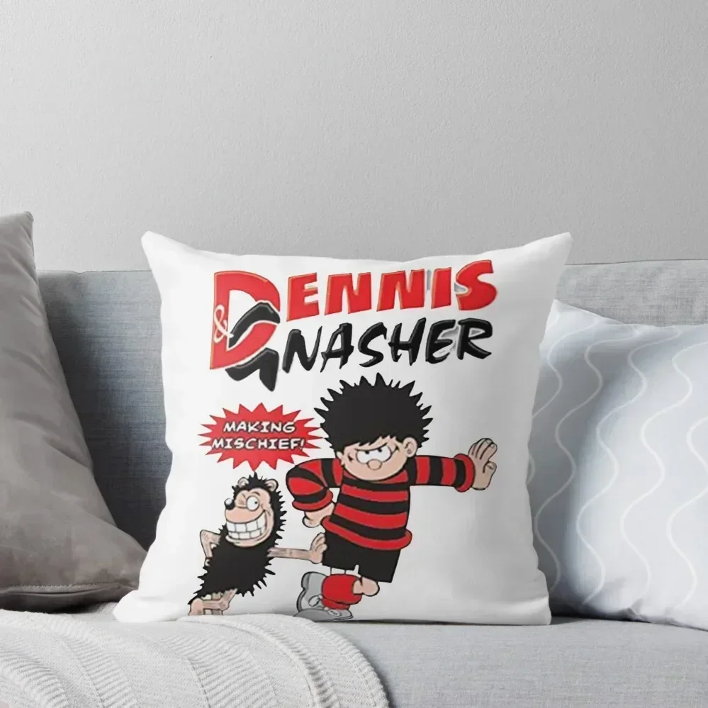 

Making Mischief. Classic Dennis the menace and Gnasher, vintage style. Throw Pillow Ornamental Pillow pillow