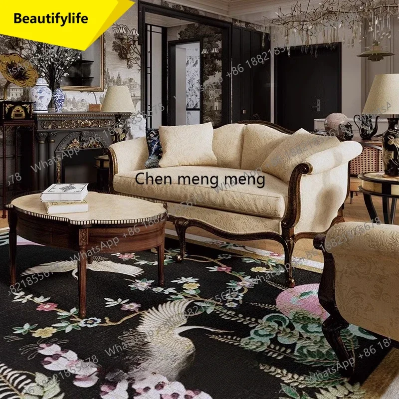 

a13 Fabric Antique Living Room Sofas European Beige Designer Nordic Lounges Sofas Double Armchair Divani Soggiorno Home Furnitur