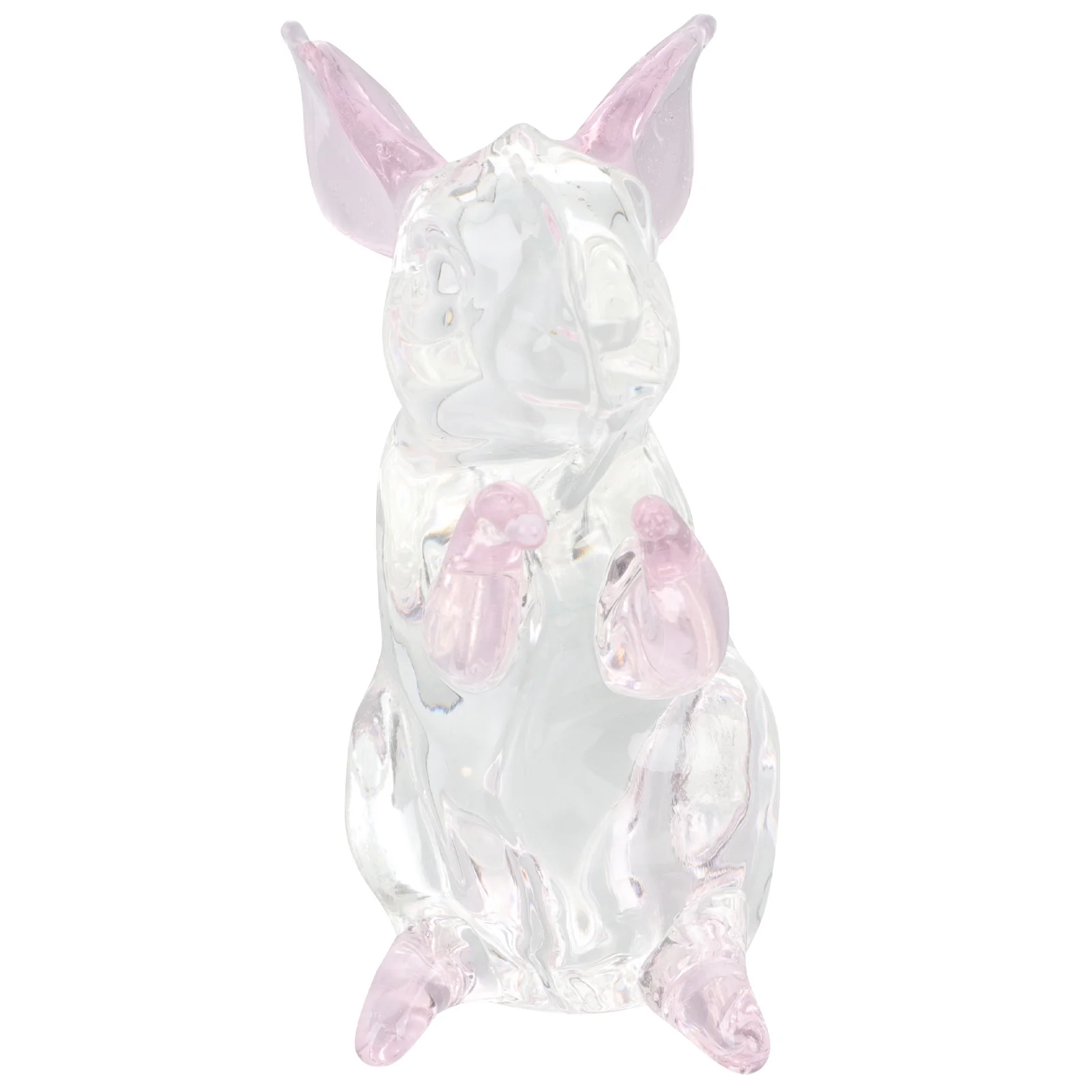 

Plated Ornament Smooth Glass Bunny Decor for Living Room Shelf Desktop Home Interior Accessory