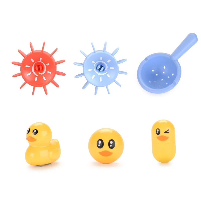 Baby Bath Toy Wall Sunction Cup Track Water Wind-Up Duck Slide Bathroom Assembling Swimming Pool Water Toys For Kids Gifts