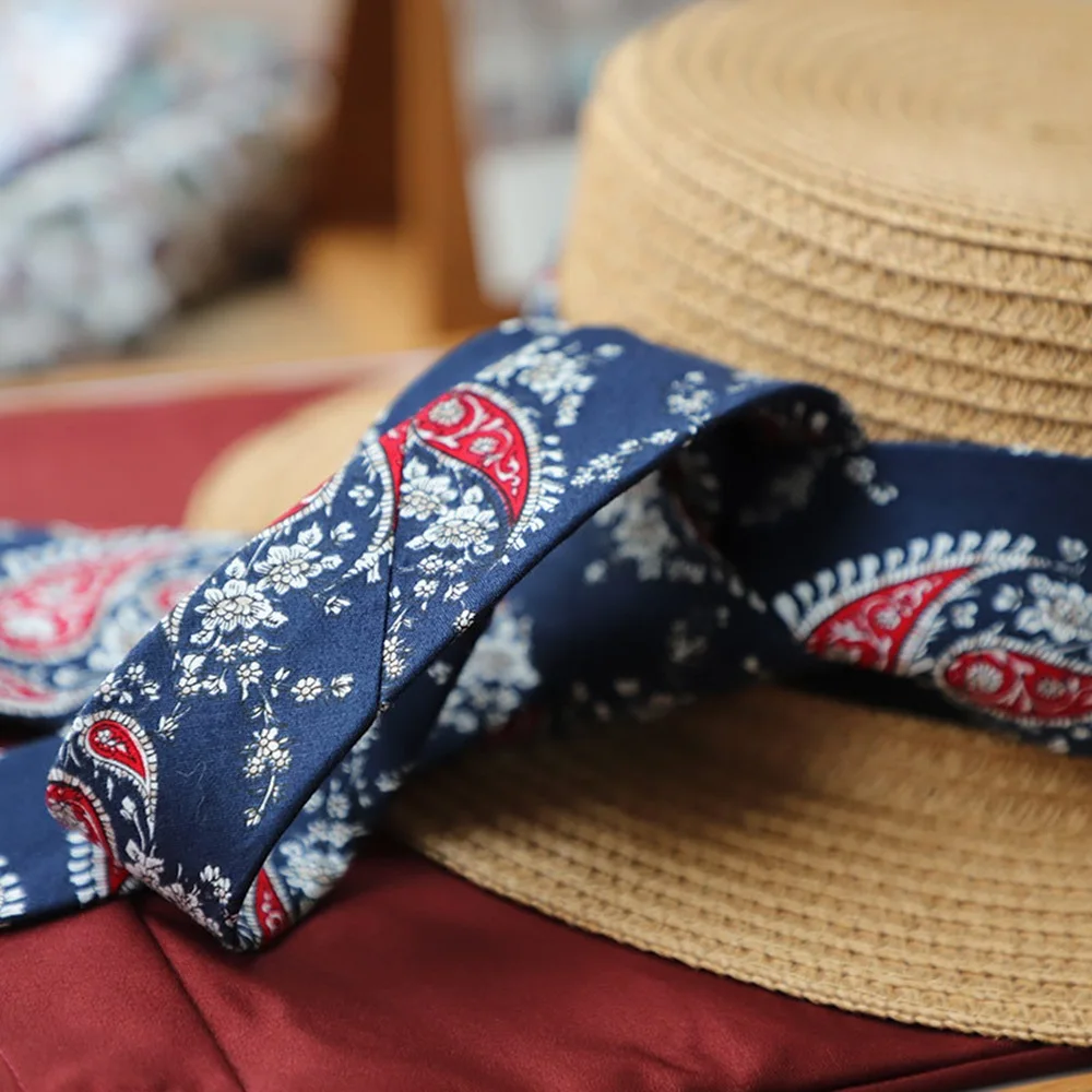 ความแปลกใหม่ Paisley ผ้าฝ้ายผู้ชายแฟชั่น Tie เนคไทคอ Tie สําหรับงานแต่งงานดอกไม้ Bowtie เจ้าบ่าวคอ Tie Cravat ของขวัญ