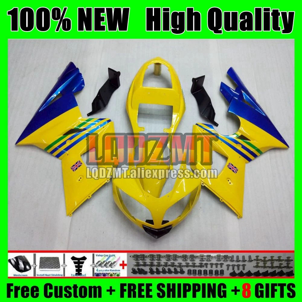 Body For Triumph Daytona650 Daytona 600 650 02 03 04 05 117No.11 Daytona600 Blue yellow Daytona 650 2002 2003 2004 2005 Fairing