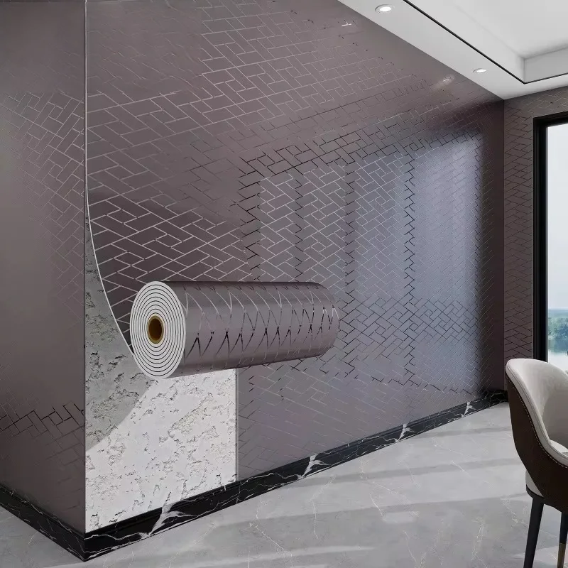 Metallic Foam Self-Adhesive Wallpapers Peel and Stick PVC Wall Panels Waterproof for Bedroom Living Room Renovation Home Decor