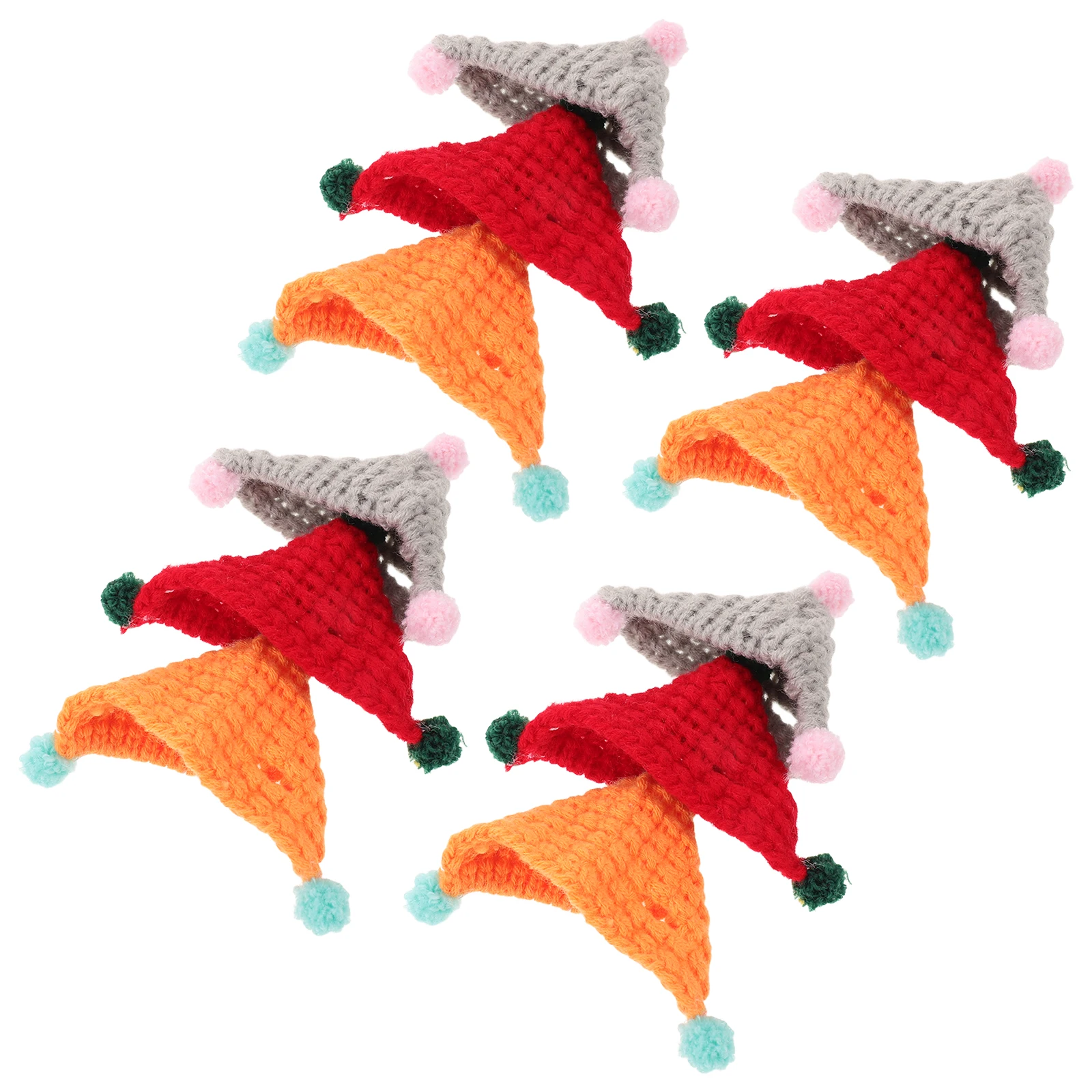 

12 Pcs Hand-woven DIY Craft Accessories Mini Knitting Hat Knitted Making Yarn Decorative Hats Beanie for Toys
