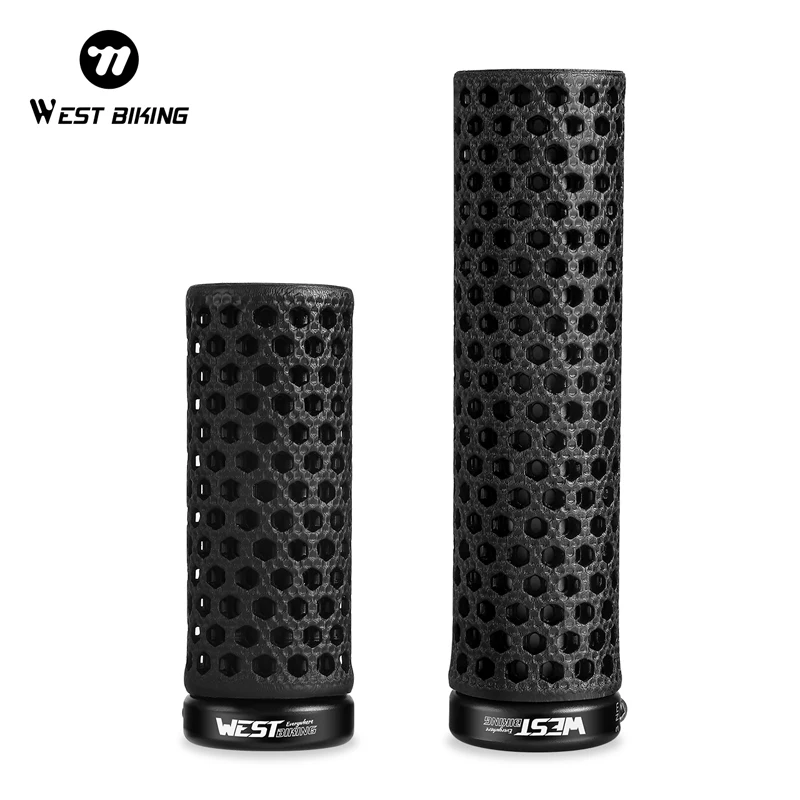 

WEST BIKING Bicycle Grips 3D Printed Anti-slip MTB Bike Integrated Handlebar For Variable Speed Bike Scooter Handle Bar Grips