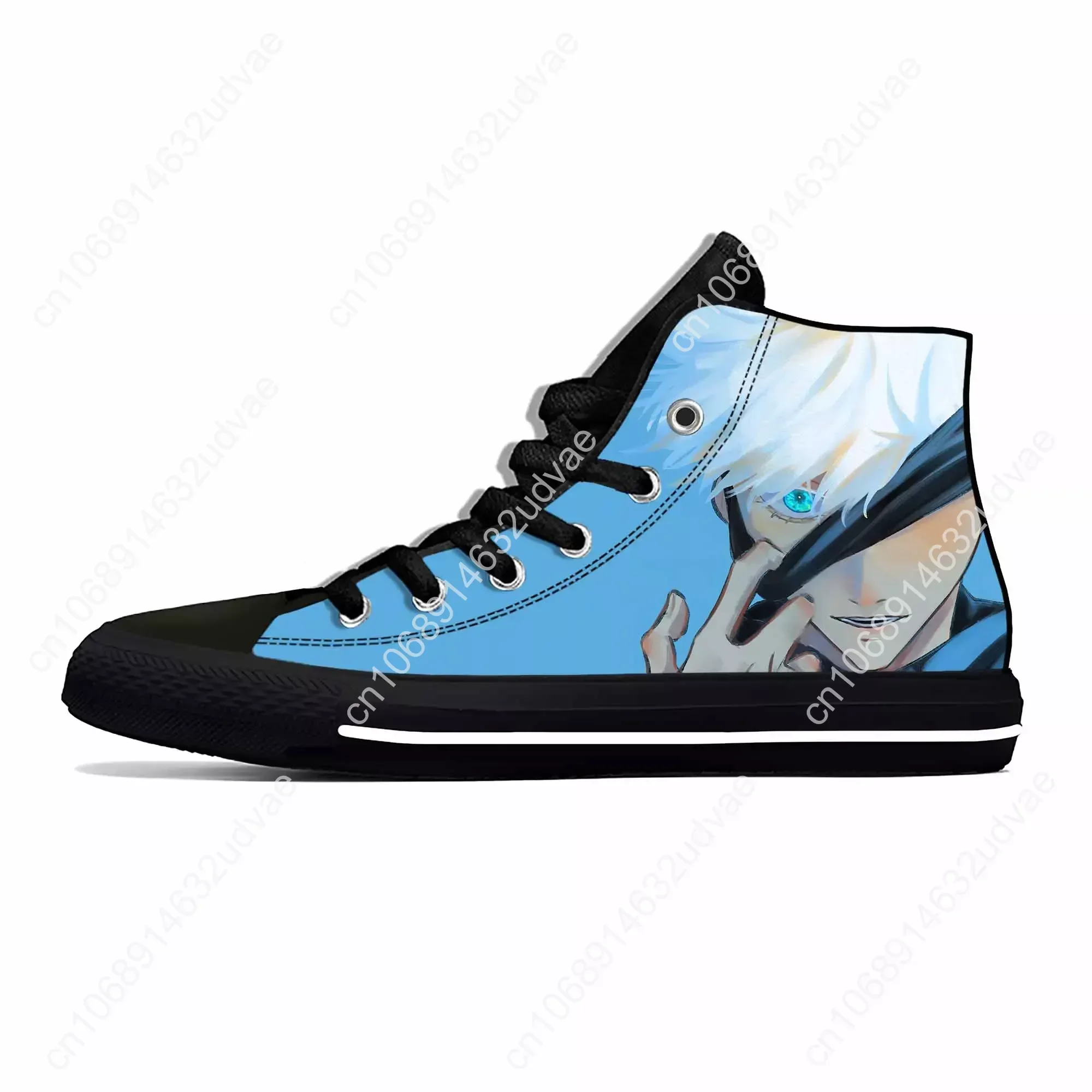 Baskets montantes respirantes pour hommes et femmes, chaussures de gril décontractées, impression 3D, anime japonais, manga, Jujutsu, Kaimmer, Gojo Satoru, confortables