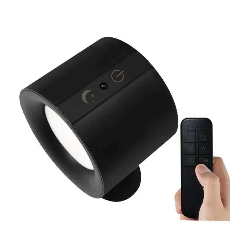 

Светодиодные настенные светильники ABKP с регулируемой яркостью, перезаряжаемые, 360° ° Вращающийся беспроводной прожектор с дистанционным управлением для декора спальни B