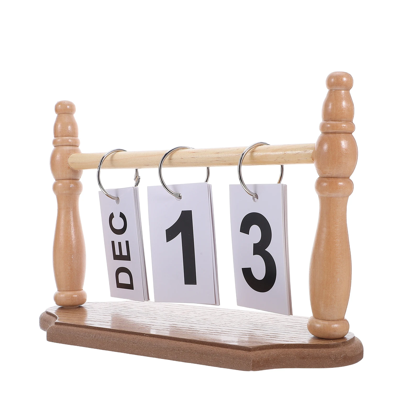 

Wooden Perpetual For Desk: Standing Flip Rustic Wood Tabletop Calendar Reusable Monthly Day Display Farmhouse Office Home Decor