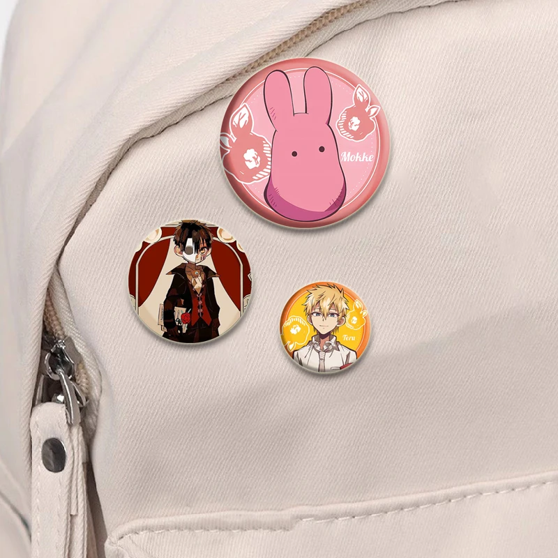 44/58mm Minamoto Kou Yashiro Nene Hanako-kun Anime Character Badge Cosplay Cartoon Cute Enamel Pins for Backpack Clothes Jewelry