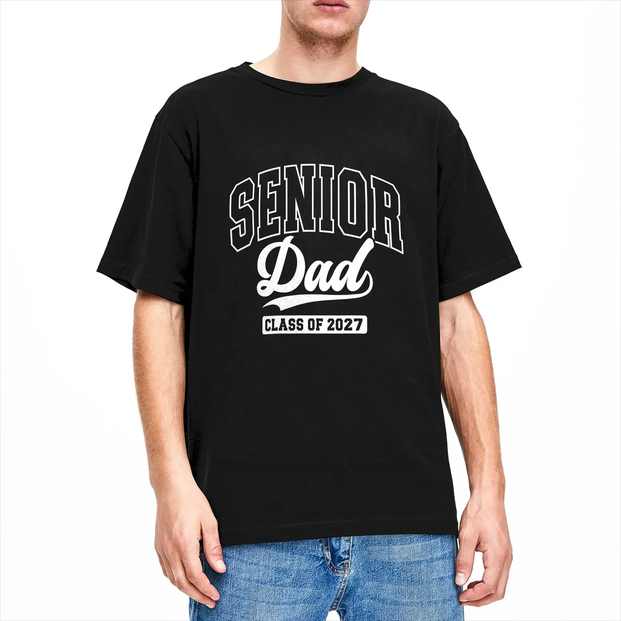 Proud Senior Dad Class of 2027 Graduation 2027 Senior Dad  T Shirt Summer  Novelty T Shirts Cotton Comfortable Plus Size Tees