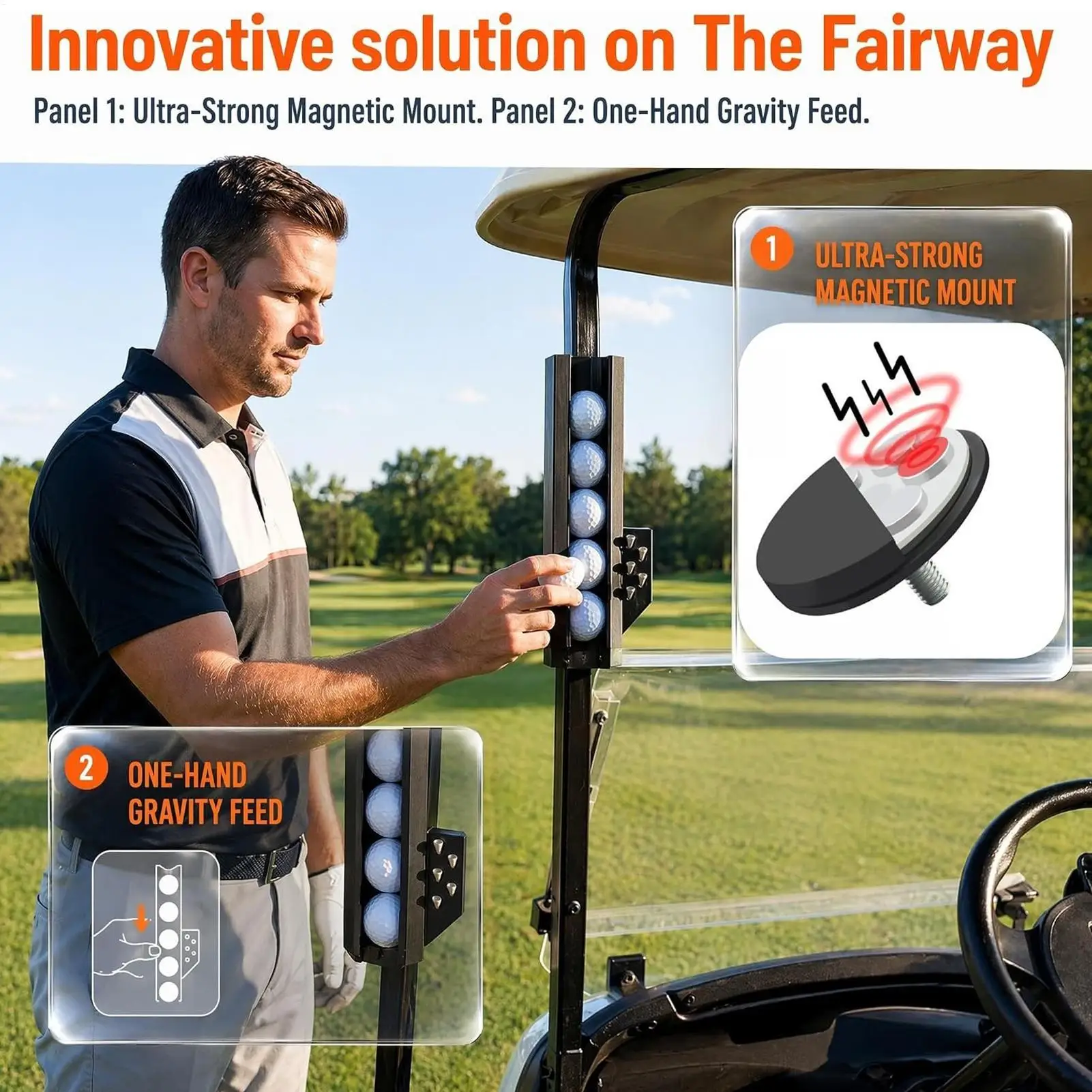 Magnetic Golf Ball Holder Quick Release Storage Rack Portable Golf Tee Holder For Golfers Adults Players Beginners Outdoor