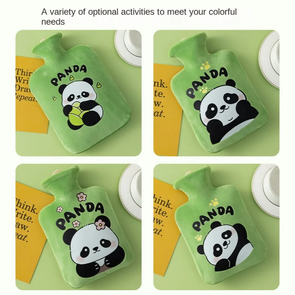 Fashion 500ml Hot Water Bottle Cute Multipurpose Plush Cover Removable Cartoon Panda Hot Water Bag