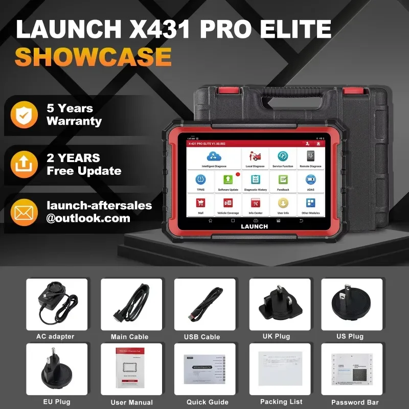 أدوات تشخيص النظام الكامل للسيارة ، X431 PRO ELITE ، 2 ماسح ضوئي ، 32 إعادة ضبط ، يمكن FD ، DOIP الترميز ، PK av V