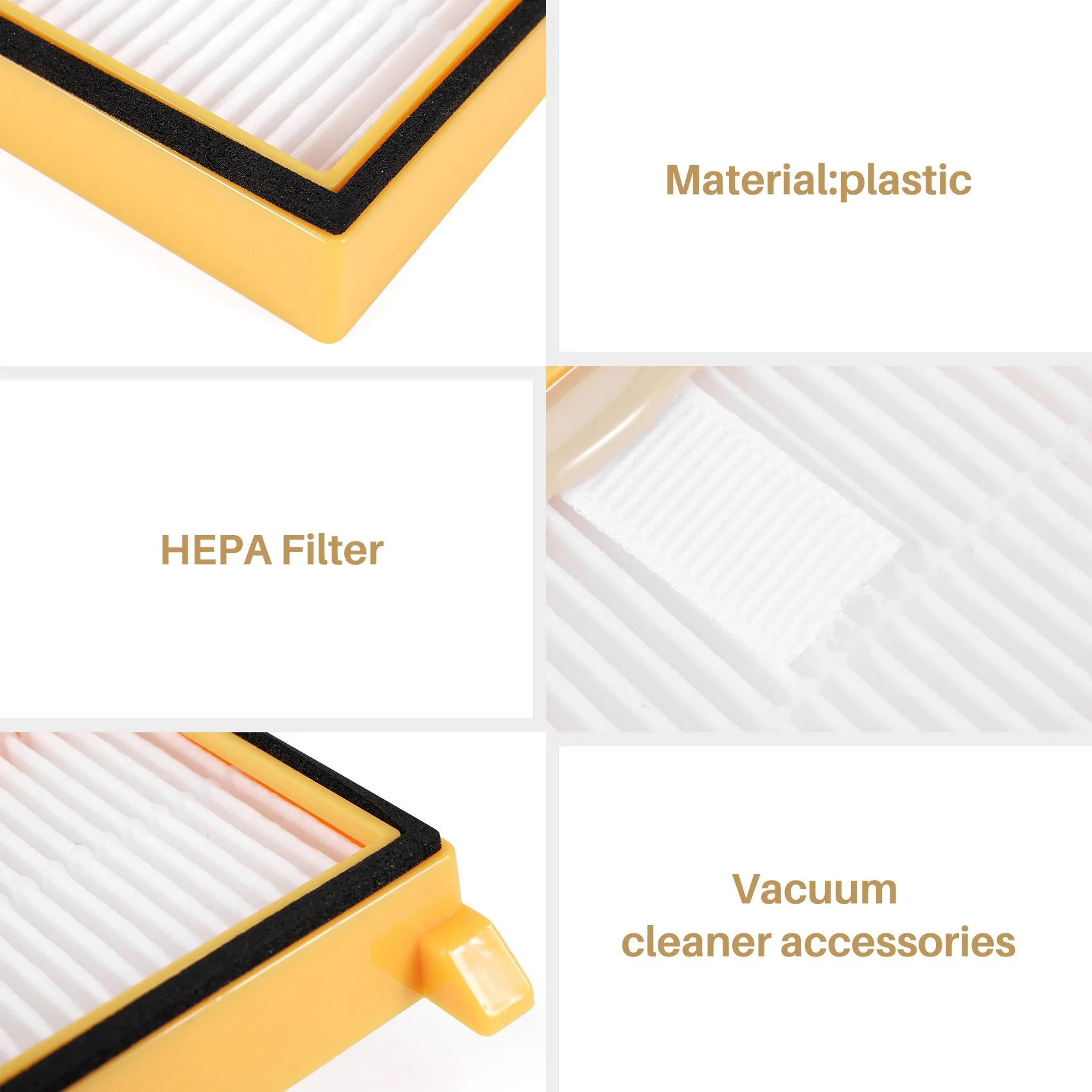 AB08-Replacement Parts Kit For Shark Robot 750 720 Rv750 Rv720 Vacuum Include 6 Side Brushes, 3 Hepa Filters