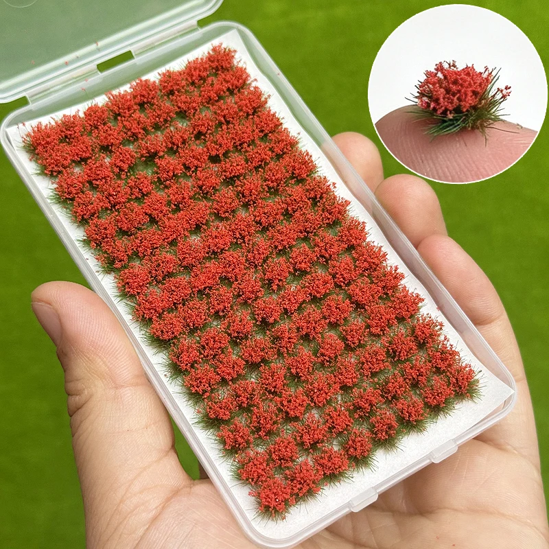 120 Clusters/Box Mini Simulated Flower Cluster Models Grass Needles Miniature Landscape Train Platform Scenery Doll Decorations