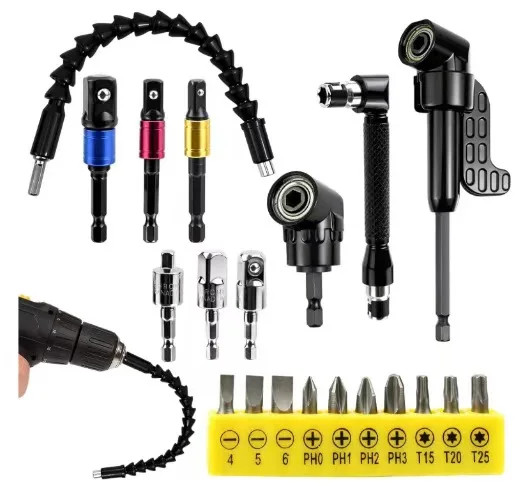 2PC 1/4 Hex Magnetic Screwdriver Bits Set Extension Rod Quick Change Holder Hand Drive Tool for Drill Repair Household Auto Work