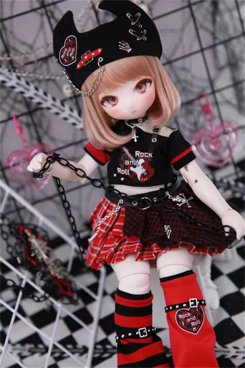 BJD doll clothes suitable for 1/4 size cute doll clothes mdd msd rock sweetheart BJD doll clothes 1/4 doll accessories（6 point）