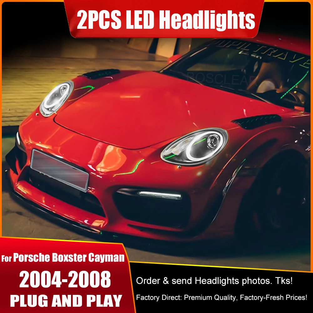 Car Headlights  taillamps For Porsche Boxster Cayman 2004-2008 987.1 LED DRL Signal Lamp Bi-xenon Lens Projector Auto Assembly