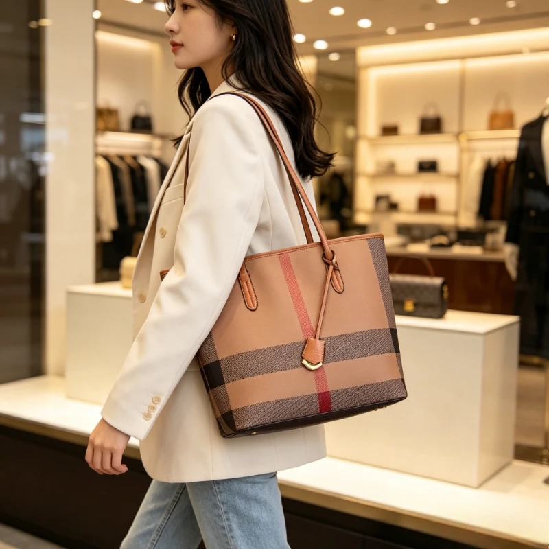 Designer Leather Crossbody Bag - Elegant Ladies Shoulder Handbag Luxury Brand Tote Purse