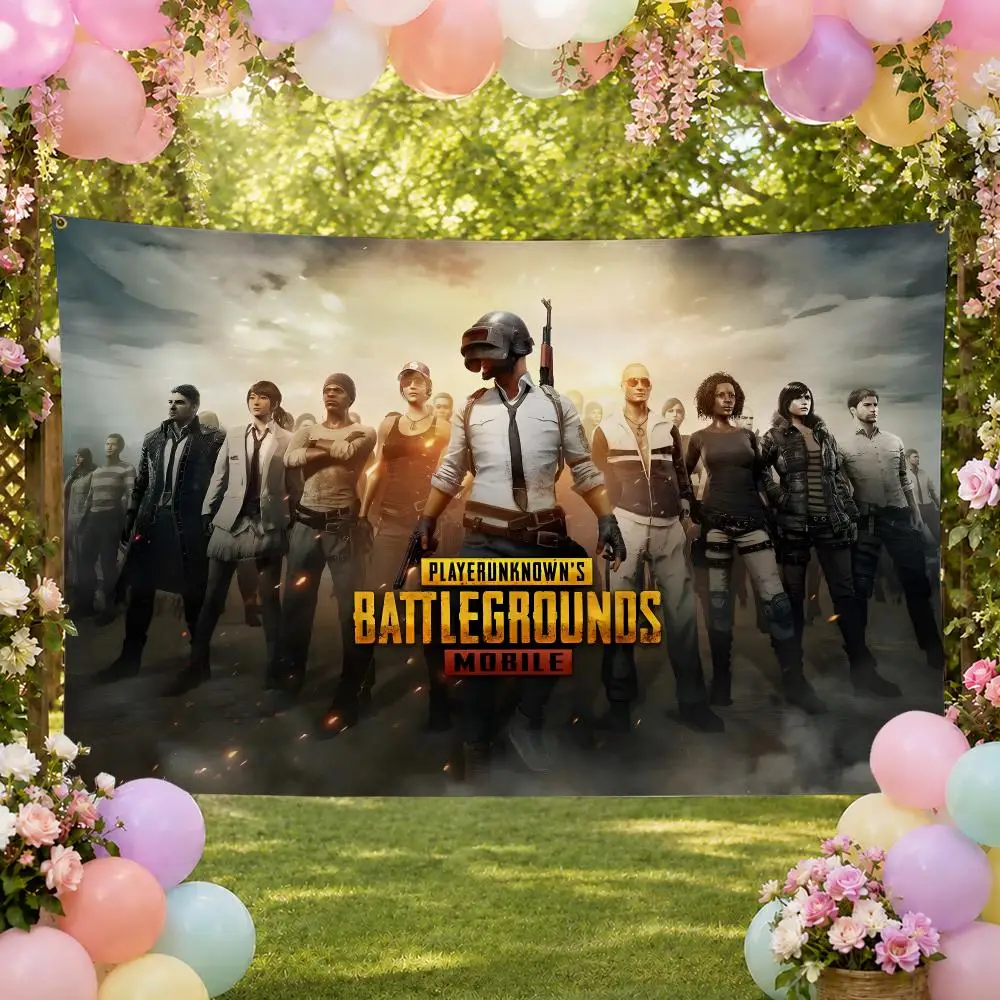 Game FPS Icon P-PUBG: BATTLEGROUNDS Flags Fan Banner Tapestry Wall Hanging Garage BarDorm Camp Party Outdoor Home Decor Gift