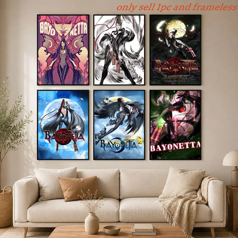 Game B-Bayonetta Poster HD Anime Hot Theme Singer/OST/Movie-Waterproof Self-Stick Home Decor