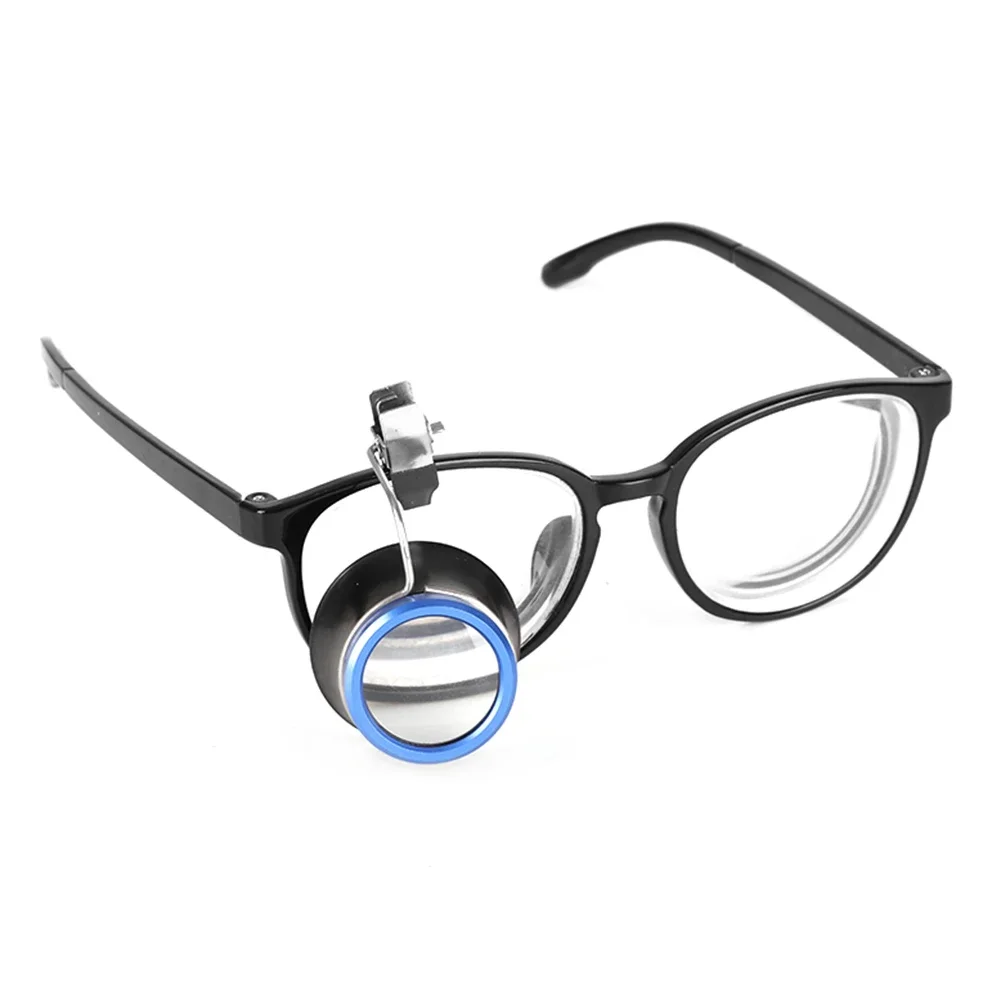 Alloy Clip-On Eyeglass Magnifier Portable Clip-On Eye Glasses Loupe Jewelers Opti Magnifier for Reading Electronics Clock Repair