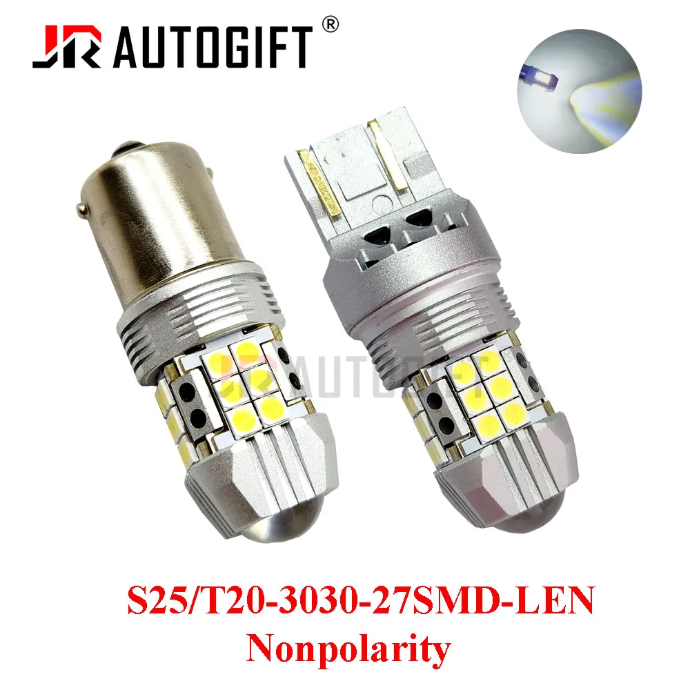 

100PCS 1157 BAY15D 12V-24V 1156 P21W BA15S R5W 3030 T20 7440 7443 27SMD Nonpolarity Car Reverse Light Turn Signal Lamp White Red