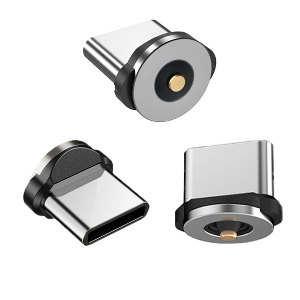 10PCS Magnetic Type-C Charger Heads - 2.4A Fast Charging & Data Sync, Durable Aluminum Alloy Replacement Connector Kit