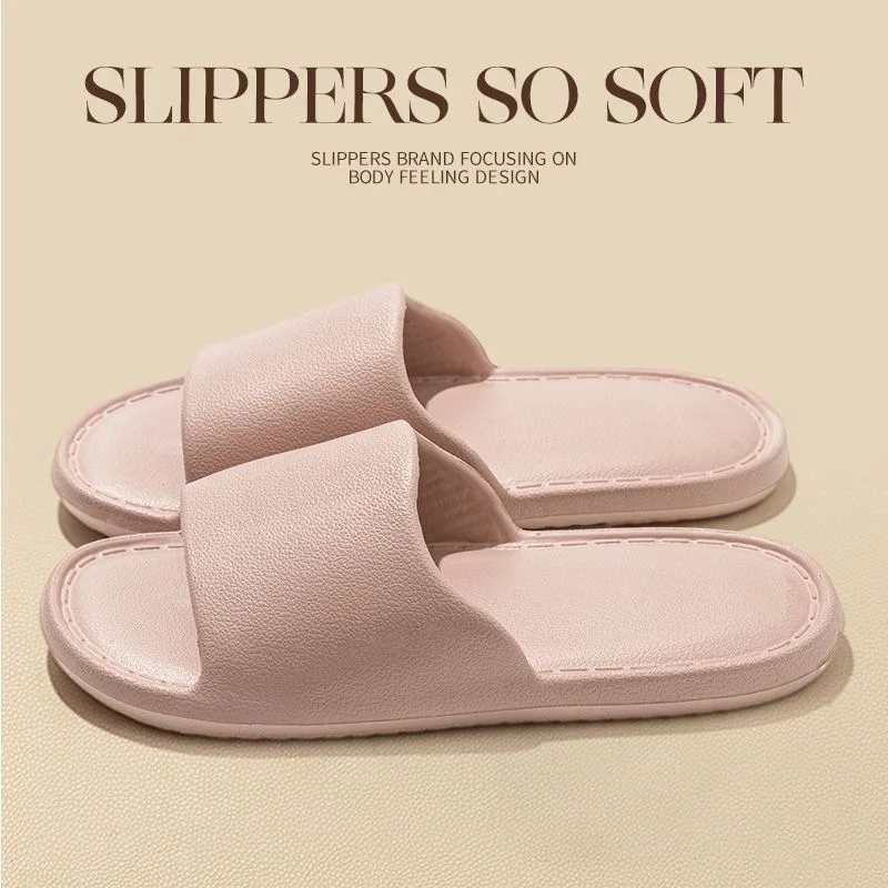 EVA textured slippers for women, luxury indoor home slide sandals for men, 2026 new summer one-band slippers for bathroom shower