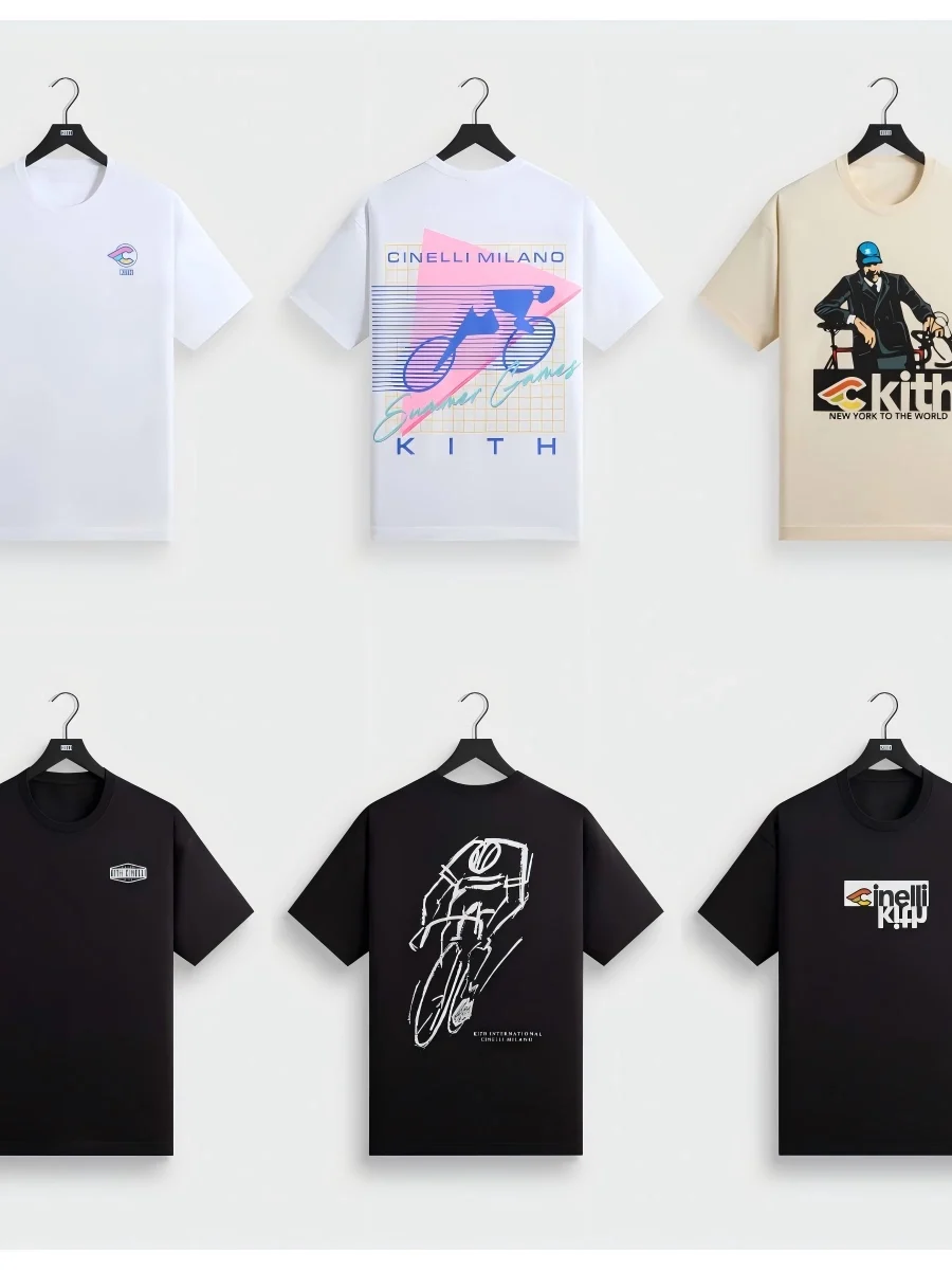 Pure Cotton T-Shirt Collection Kith Monday Proam 26 Cinelli Various Styles Breathable Comfortable Retro Digital Print Unisex