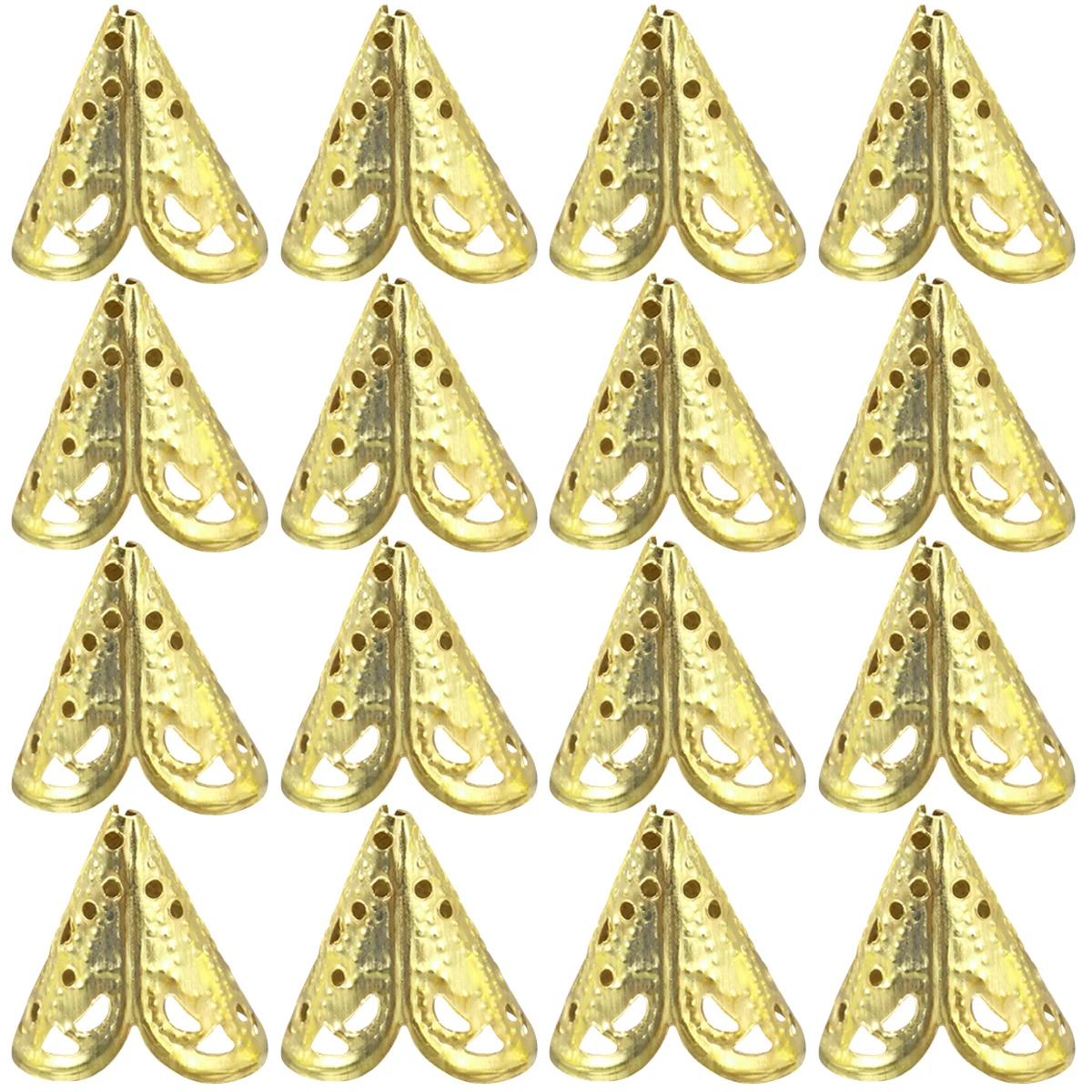 50 Pcs Metal Filigree Hollow Cone for DIY Jewelry Making 15 x 16mm (Golden) metal bead caps